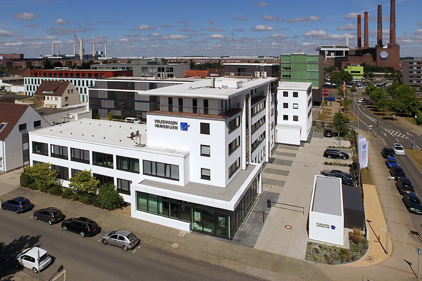 Blick auf das Hauptquartier der Volkswagen Immobilien.