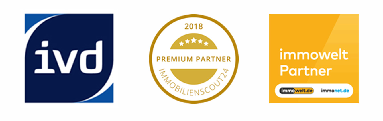 ivd Logo, Immobilienscout24 Logo, immowelt Partner Logo