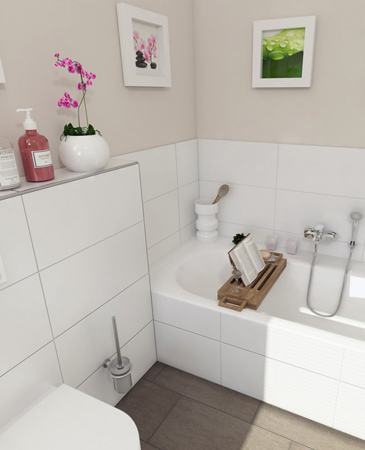 Badezimmer in einer Wolfs|Garten Wohnung.