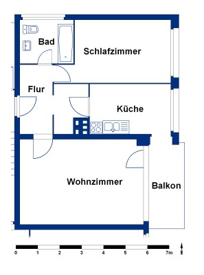 Erdgeschosswohnung in zentraler Lage: 2 Zimmer mit Balkon - Photo 4