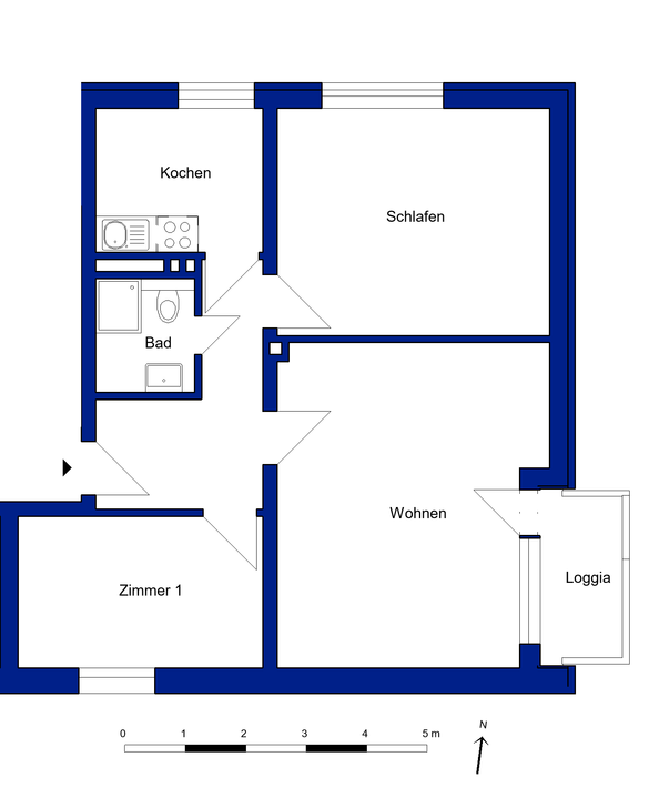 Modernisierte Wohnung in der Teichbreite: 3 Zimmer, Loggia, Duschbad - Foto 5