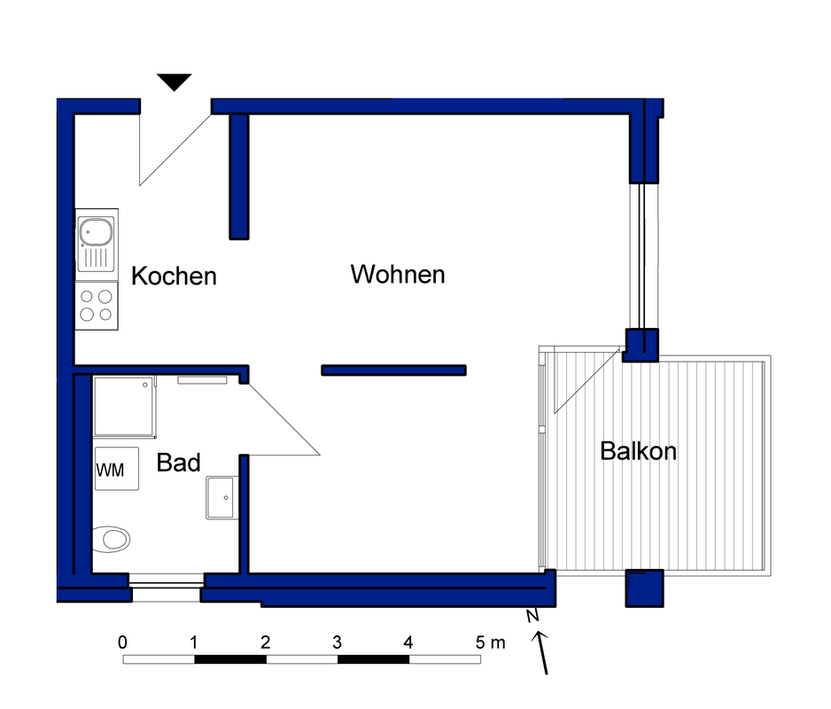 Helle Wohnung mit offenem Wohnkonzept, Dusche, Einbauküche und Designvinylboden - Photo 5