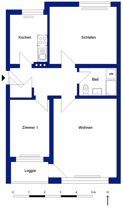 Hell, ruhig, gut aufgeteilt: 3‑Zimmer‑Wohnung mit Loggia - Photo 5
